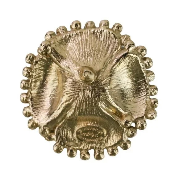 CHANEL Gold Pearl Logo Earrings